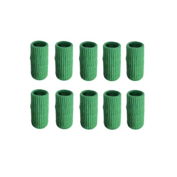 Seitruly 10 piezas manga de la yema del dedo Protector de la articulación de la mano soporte de compresión mangas antideslizantes para el Suministros de ortodoncia Verde