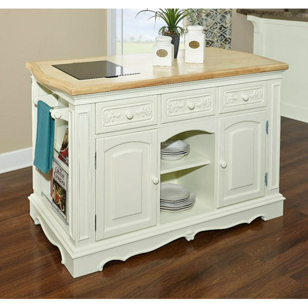 Mainstays Kitchen Island Cart With Drawer And Storage Shelves
