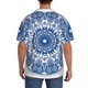 thumbnail image 3 of Balery Blue Watercolor Camisa Casual de Manga Corta con Botones para Hombre, Texturizada, Estilo Cubano, para Playa, Verano-X-Large, 3 of 5