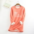 thumbnail image 2 of Jinhomg Womens Loose Sherpa Sweatshirts Casual Letter Print Crewneck Pullover Tops Fall Winter Plus Size Warm Comfy Fleece Lined Pullovers Daily Wear Spring Saving Today Hot Pink M, 2 of 4