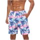 thumbnail image 1 of Mens Pantalones Cortos Cintura Elástica con Bolsillos Pantalones Cortos de Impresión de la Moda Casual, Pantalones de Playa de Cintura Elástica con Bolsillos, Poliéster, 1 of 5