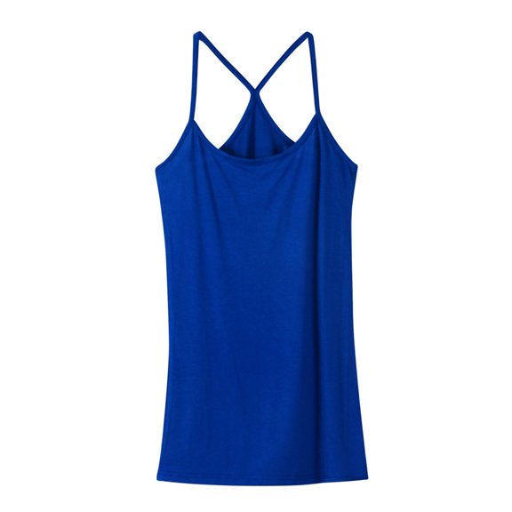 JGGSPWM Women's Camisole Tank Top Criss Cross Back Tanks Vest Spaghetti Strappy Breathable Cotton Stretch Cami Shirts Blue Free Size