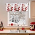 thumbnail image 2 of Christmas Valances for Windows, 42 x 18in, Watercolor Snowflakes Retro Santa Claus White Rod Pocket Kitchen Valance Curtain Light Filtering Window Treatments for Living Room Bedroom, 1 Panel, 2 of 7