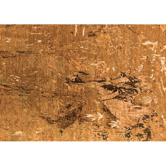 Ahgly Company Indoor Rectangle Oriental Orange Industrial Area Rugs, 7' x 10'