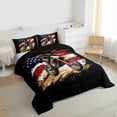 thumbnail image 3 of jejeloiu Motocross Speed Game Full Size Comforter Sets,Vintage American Flag Bedding Sets For Boys Men Reversible 3pcs, 3 of 8