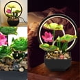 thumbnail image 4 of Ikoopy 10.53'' LED Lights Tabletop Fountain, Metal Green Light Circle, 4 of 8