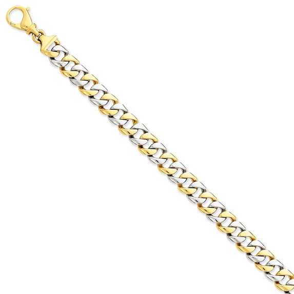 14k Two-tone 9.6mm Polished Fancy Link Bracelet