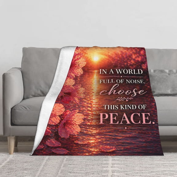 Twilight Sakura Calming Nature Gift Flannel Throw Blanket Soft Blankets for Bed Sofa