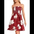 thumbnail image 2 of Vestidos de Verano para Mujer, Pareos Playeros, Sin Tirantes, Bohemios, con Estampado Floral. Rojo XL, 2 of 9