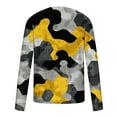 thumbnail image 3 of DDAPJ pyju Mens Camouflage T-shirts Long Sleeve Camo Casual Athletic Tee Shirt Lightweight Crewneck Pullover Tops Clearance Sale Yellow L, 3 of 5