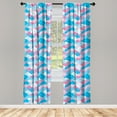 thumbnail image 5 of Ambesonne Abstract Window Curtains, Style Rain Clouds, Each 28" W x 84" L, Sky Blue Pink and Lilac, 5 of 5
