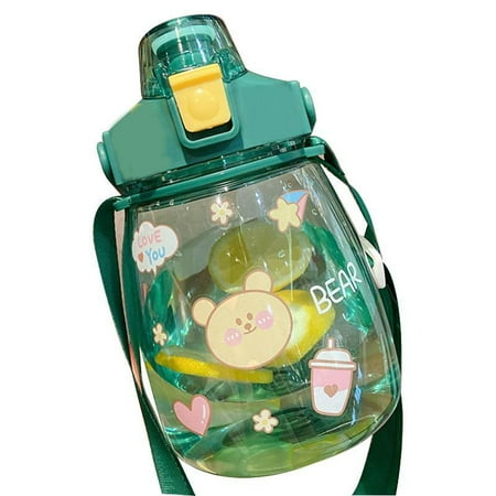 

1200ml Kawaii Water Bottle with Straw Large Capacity Sport Fitness Water Bottles