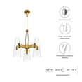 thumbnail image 7 of Modway Beacon 3-Light Pendant Light in Clear Satin Brass, 7 of 7