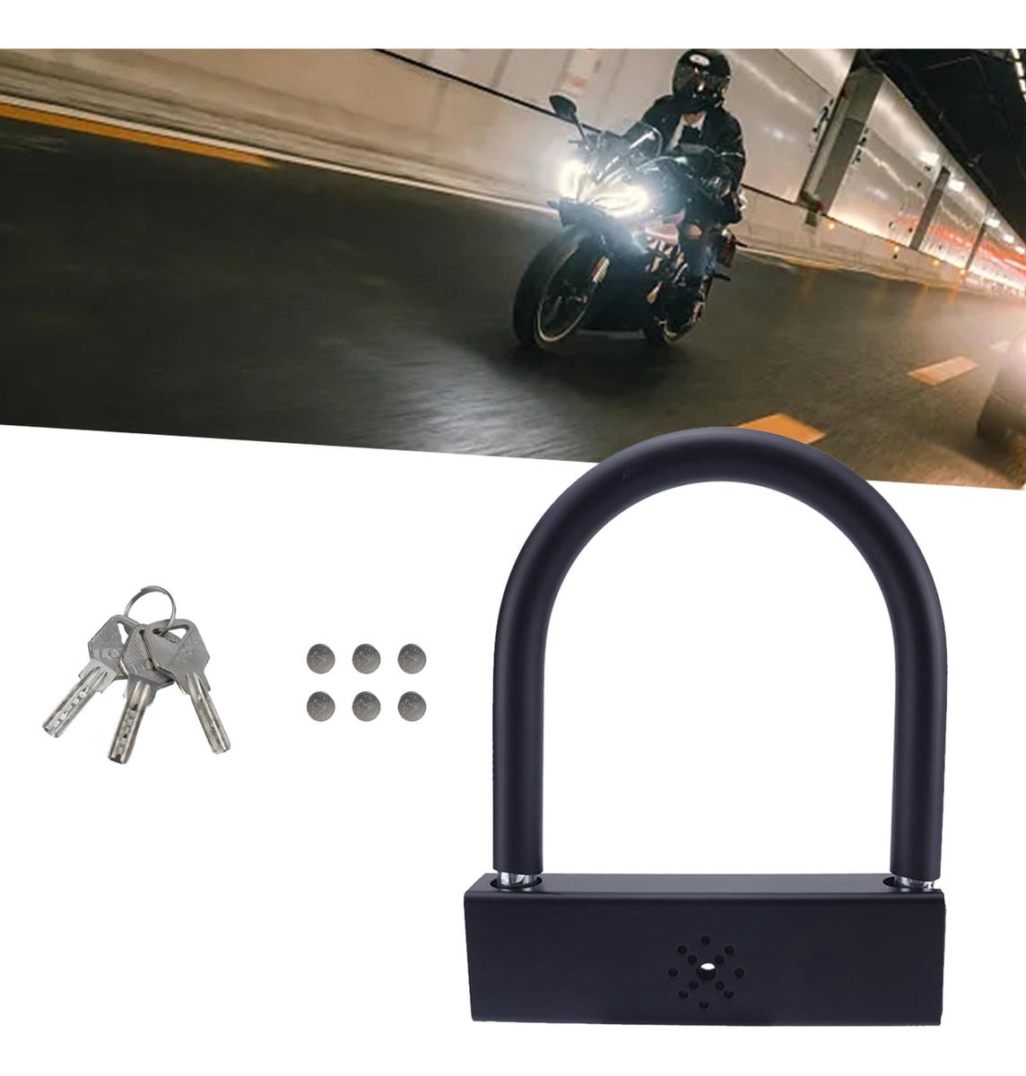 Applicable to U-Lock with Alarm and 3 Keys, Universal Padlock