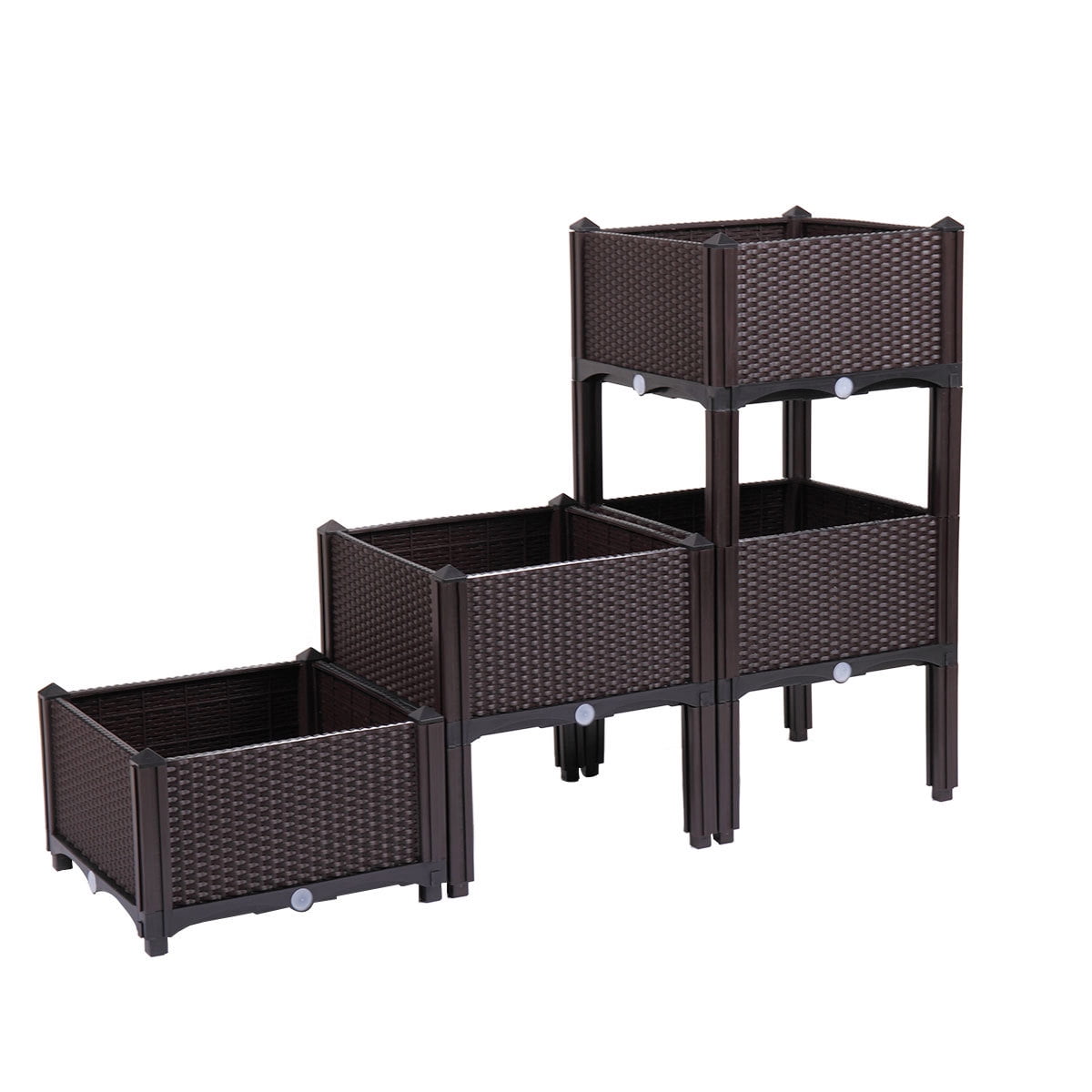 Cfowner Plastic Raised Planter Box, DIY Raised Garden Bed, Garden