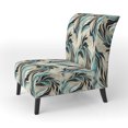 thumbnail image 3 of Designart "Oceanic Whispers" Teal Abstract Upholstered Accent Chair - Modern Arm Chair For Living Room, 3 of 7