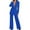 Blue, variant on Wyzesi Girl Shorts Suit for Dresses White Women's Casual Solid Long Sleeve Suits Button Coat High Waist Long Pant Two Piece Set Workout Shorts Suit Women Long with Pockets