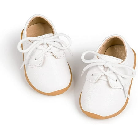 

QWZNDZGR Baby Boys Girls Oxford Shoes Classic Loafers Wedding Dress Brogue Formal Lace Up Infant Sneakers Baby Walking Shoes