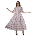 thumbnail image 4 of Moomaya Tunique à Manches Courtes Robes de Cocktail pour Femmes Robe en Coton Slub Imprimée, 4 of 4
