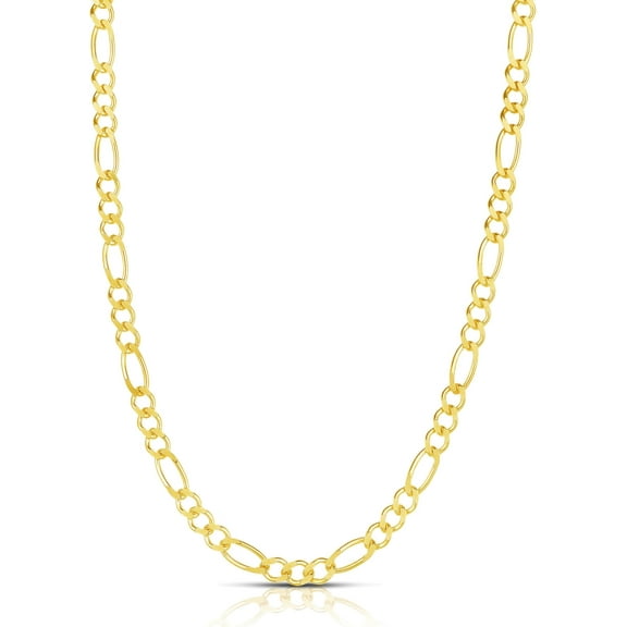 10k Yellow Gold 2.5mm Lite Figaro Chain Link Necklace