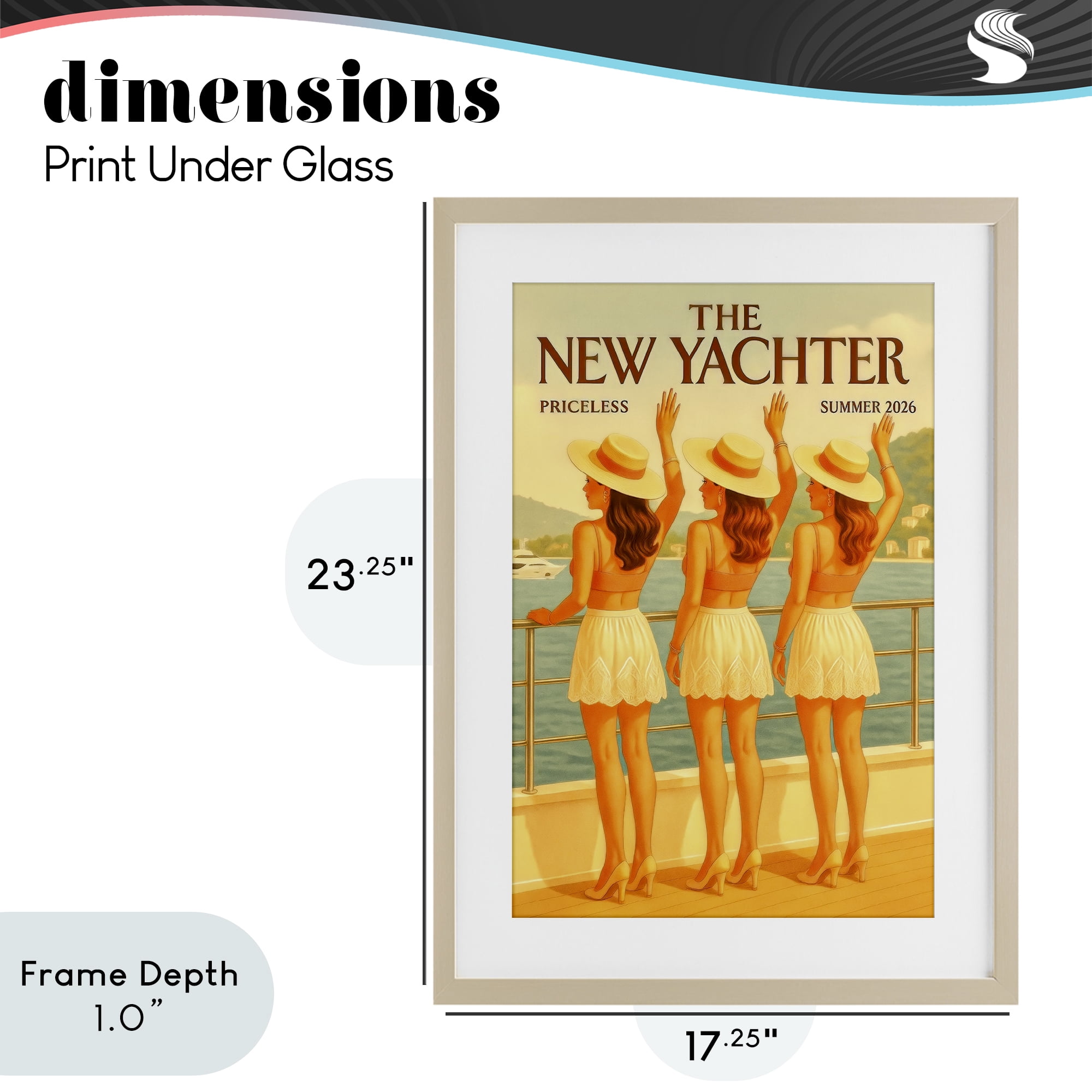 Stupell Industries Magazine Parody Fashion Trio Birch Framed Print Under Glass, design by Grotto Studios