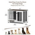 thumbnail image 2 of 39.4"  Collapsible Dog Crate Furniture - Indoor Wooden Kennel with 360° Rotating Feeder & Removable Tray | Sturdy End Table for Medium & Large Dogs | Easy Assembly, Pet Cage for Living Room, 2 of 8