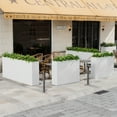 thumbnail image 5 of Tall Planter Box with Removable Insert Shelf & Drainage Holes, Large Metal Flowers Pot for Outdoor/Indoor Patio Garden, 38x10.24x30 Inches, White, 5 of 10