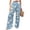 Blue, variant on Wide Leg Pants for Women Flowy Printed High Waisted Palazzo Pants Summer Beach Casual Trousers Vacation Clothes with Pockets