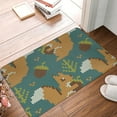 thumbnail image 4 of Rateoe Knitted Woodland Squirrel Pattern Flannel Door Mat Indoor Outdoor Entrance, Waterproof All-Weather Doormat,Fade Resistant, Low Profile Entryway Mat 16x24in, 4 of 7