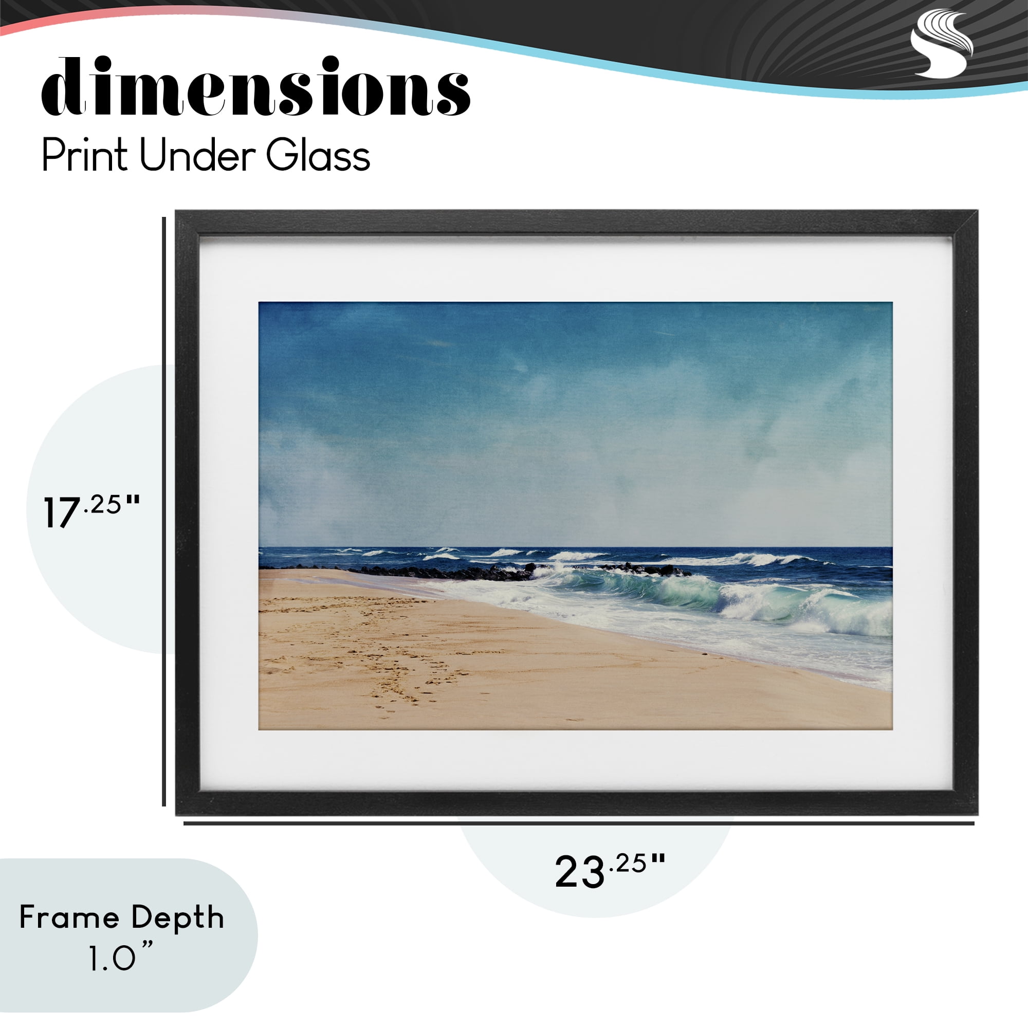 Stupell Industries Atlantic Waves Shoreline Black Framed Print Under Glass, design by Dirk Wüstenhagen