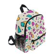 thumbnail image 2 of FORMRS Kids School Backpack with Front Zippered Pocket 12" Student Travel Daypack, Beige Retro Pattern, 2 of 6