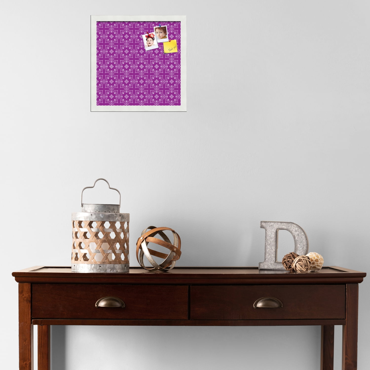PinPix ArtToFrames 12x12 Custom Cork Bulletin Board    Poster Board Has a Fabric Style Canvas Finish, Framed in Satin White Frame (PinPix-595)