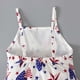 thumbnail image 4 of Body De Bebé Canastilla Onesies Para Niñas Pequeñas Verano De Los Niños Día De La Independencia Mameluco Sling Sin Mangas Sin Espalda Mono Corto Blanco Odeerbi LM103-5733, 4 of 8