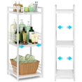 thumbnail image 1 of Estante de almacenamiento DAOUTIME expandible de 3 niveles de metal blanco, 1 of 7