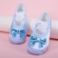 thumbnail image 4 of Miqool Kids Satin Ballet Dance Shoes Sequin Bow Soft Sole Slip-On Elastic Strap Gym Yoga Practice Dance Shoes for Toddler/Little/Big Kids, 4 of 9