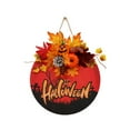thumbnail image 1 of For Home Pumpkin Thanksgiving Happy Halloween Welcome Sign Wooden Hanging Plaque Door Wall Decorations Artificial Flowers 2, 1 of 6
