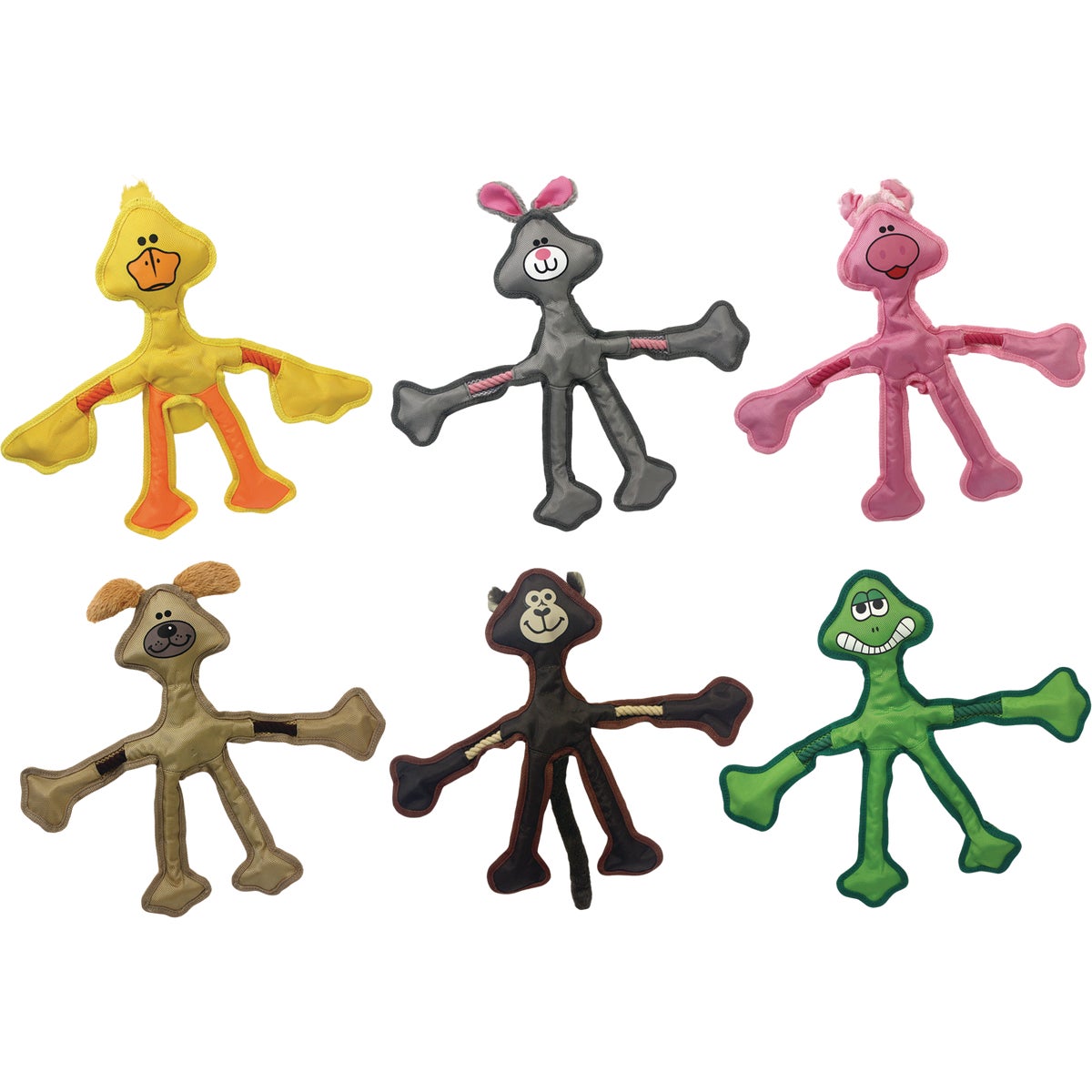 Multipet Skeleropes Dog Toy, Assorted Animals, 15"