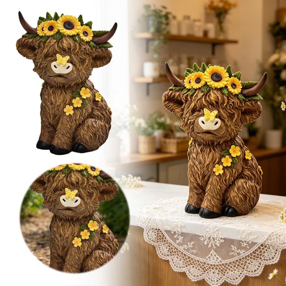 Tong Cow Figurine 7.48 Inches Suitable For Garden Tabletop Ornament Can Be On Windowsills And In The Backyard And Is A Garden For Mom And .