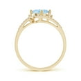thumbnail image 2 of Angara Natural 1 Ct. Aquamarine with Diamond Classic Ring in 14K Yellow Gold for Women (Ring Size: 11.5), 2 of 8