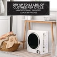 thumbnail image 4 of Urban Living 1.5-cu. ft. Compact Electric Dryer, Small Portable Clothes Dryer for Apartment and Small Spaces in White, 4 of 18