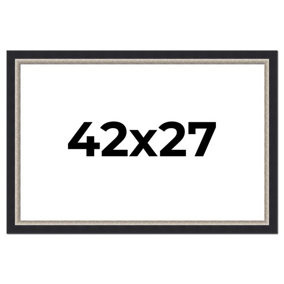 42x27 Frame Black Real Wood Picture Frame Width 2.25 Inches | Interior Frame Depth 0.5 Inches |