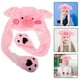 thumbnail image 2 of FELTECHELECTR Gorro de cerdo de peluche, divertido gorro de cerdo de peluche en movimiento, saltando, unisex, con orejeras para mujeres y niñas, para fiestas navideñas de invierno., 2 of 6