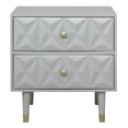 thumbnail image 2 of Riverbay Furniture Two Drawer Wood Geo Texture Nightstand in Gray, 2 of 6