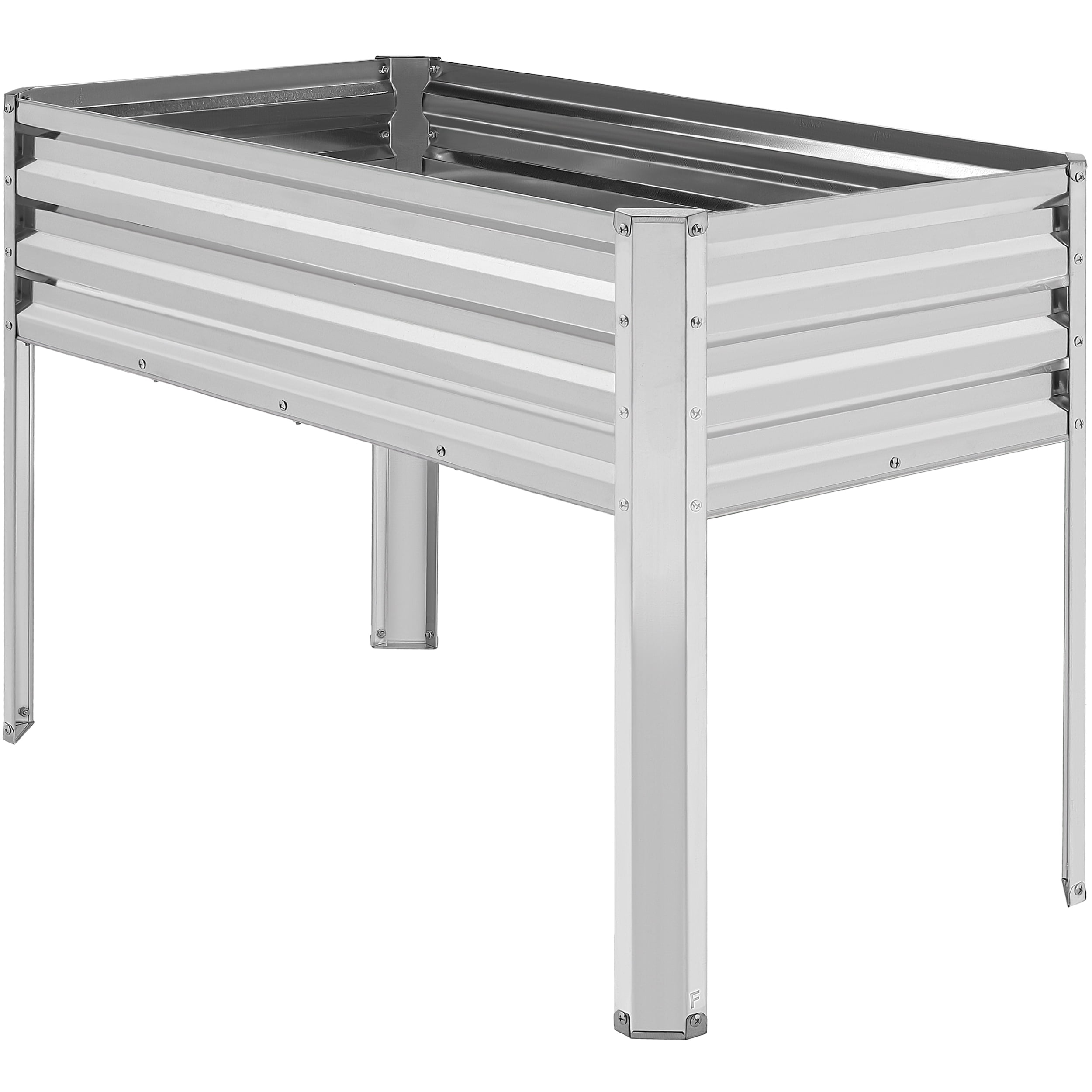 TrumanPick Galvanized Raised Garden Bed with Legs 4x2x3ft for Backyard Patio Balcony, 800lb Capacity