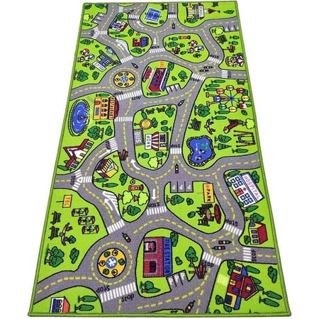 TOYVELT / Kids Carpet Playmat Car Rug – City Life Educational Road Traffic Carpet - 71” x 39.5”