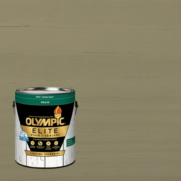 Olympic Elite 1 Gallon SC-1047 Monterey Gray Solid Advanced Exterior Stain and Sealer in One