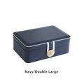thumbnail image 4 of Maoww Jewelry Box Storage Earrings Organizer Double Layer Ring Case Pendants Fashionable Storing Packaging Container Navy Blue, 4 of 6
