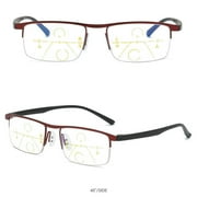 Progressive Multifocus Reading Glasses, Progressive Glasses for Men, Blue Light Blocking Computer Readers, Black, 5.31x5.31