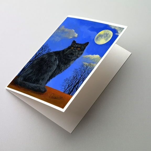 Black Cat Hocus Pocus Halloween Greeting Cards and Envelopes Pack of 8