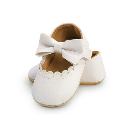 

Colisha Infant Flats Comfort Mary Jane First Walkers Crib Shoes Wedding Lightweight Princess Dress Shoe Bowknot White Bow 5C